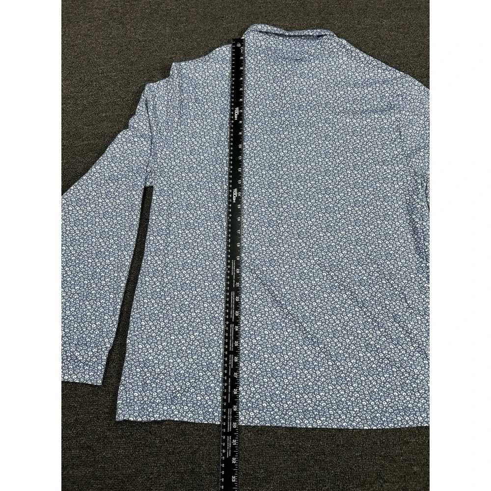 J. Crew Oarsman Shirt Men's XL Blue Henley Floral Print Coolmax Preppy‎ Golf L/S